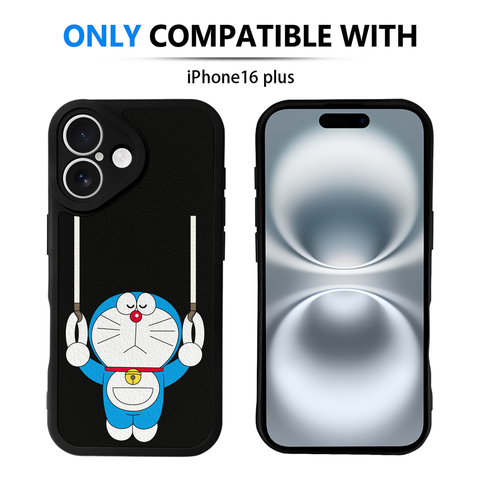 （画像用） ドラえもん Doraemon 【iPhone 16シリーズ対応】シリコンスマホケース（レザー調） 材質：シリコン